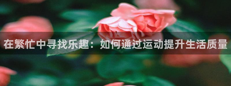  竞技宝下载：在繁忙中寻找乐趣：如何通过运动提升生活质量